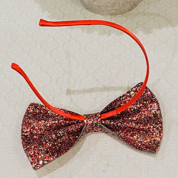 O2-BUNDLE ONLY-Large Glitter Bow Fascinator/Head Band - Picture 7 of 10